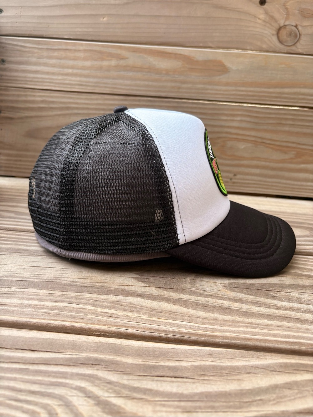 “Touch me and Die” Hand Crafted Trucker Hat with Cactus Patch - Picture 4 of 5